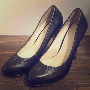 Aldo Black Leather Heels